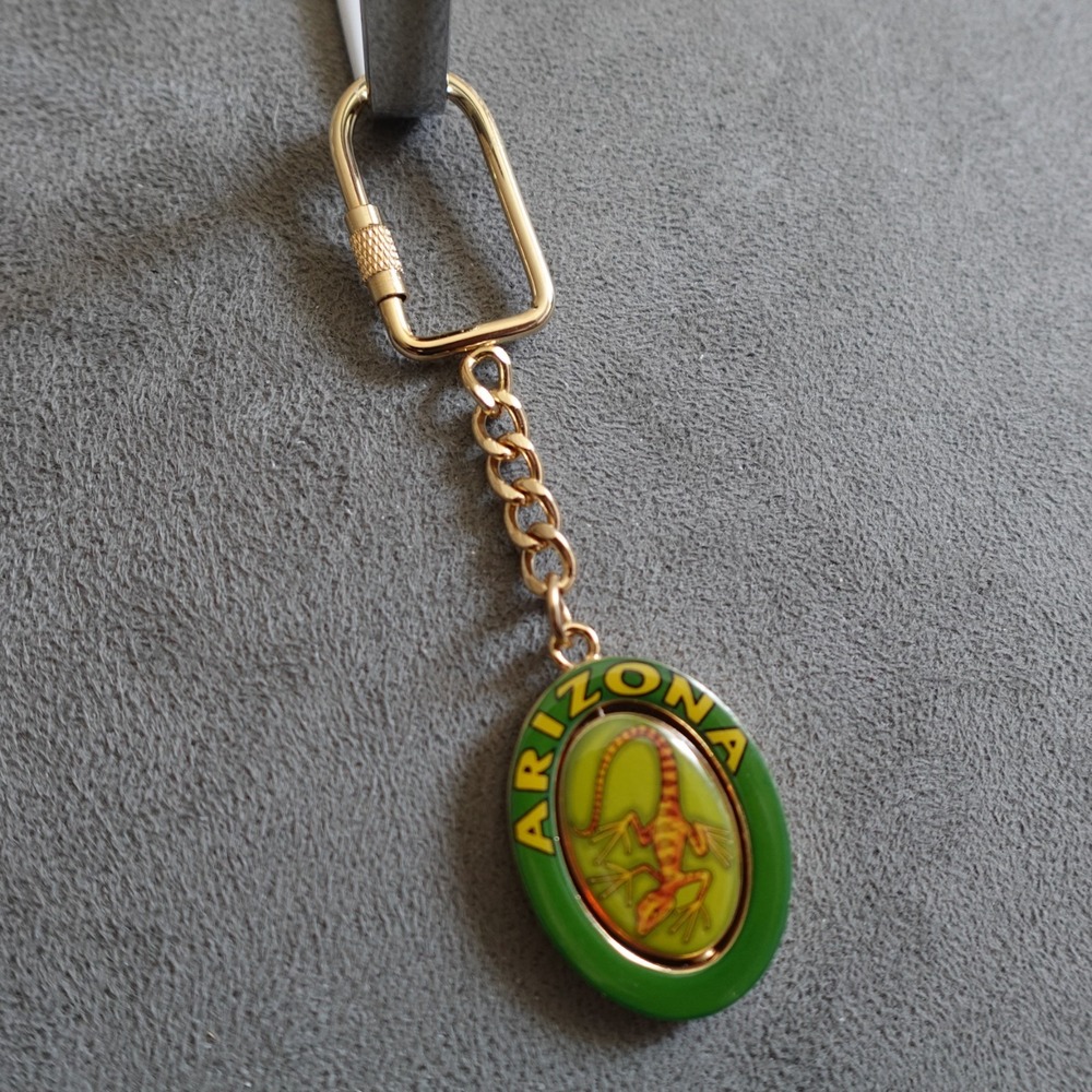 Arizona Keychain Enamel Lizard Flower Novelty Route 66 Destination Travel